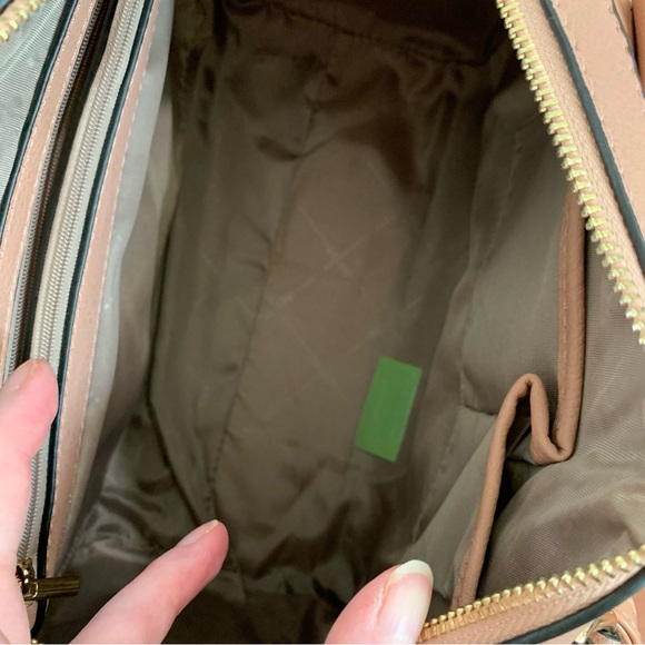 Peach Structured Satchel with Gold Accents - Picture 13 of 15